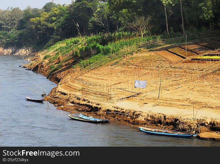 Nam Khan river in Luang Prabang,Laos. South East Asia. Nam Khan river in Luang Prabang,Laos. South East Asia