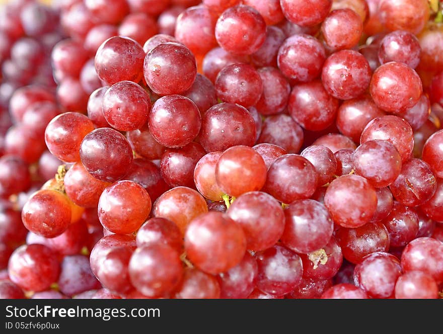 Texture of red grape sold in market