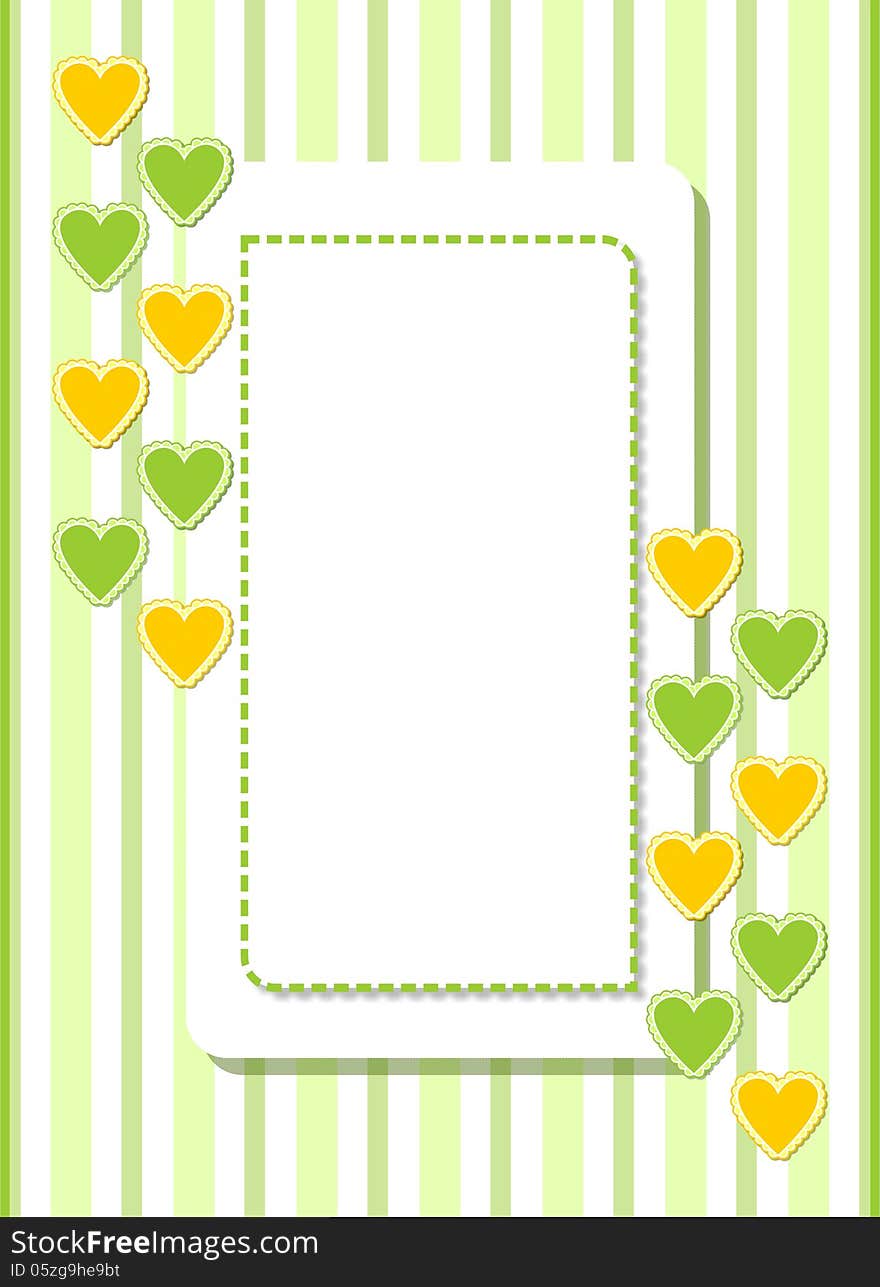 Greeting card with hearts