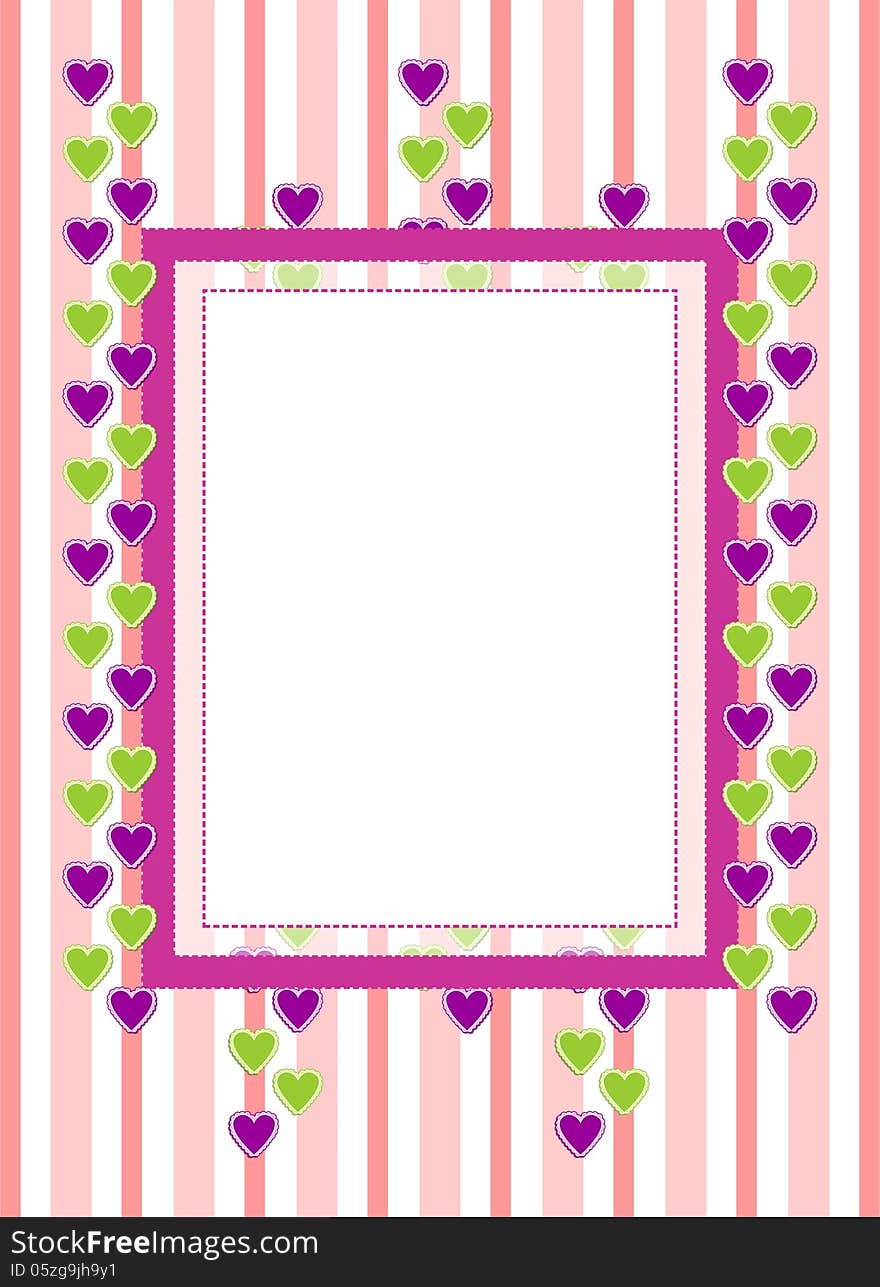 Greeting Card With Hearts