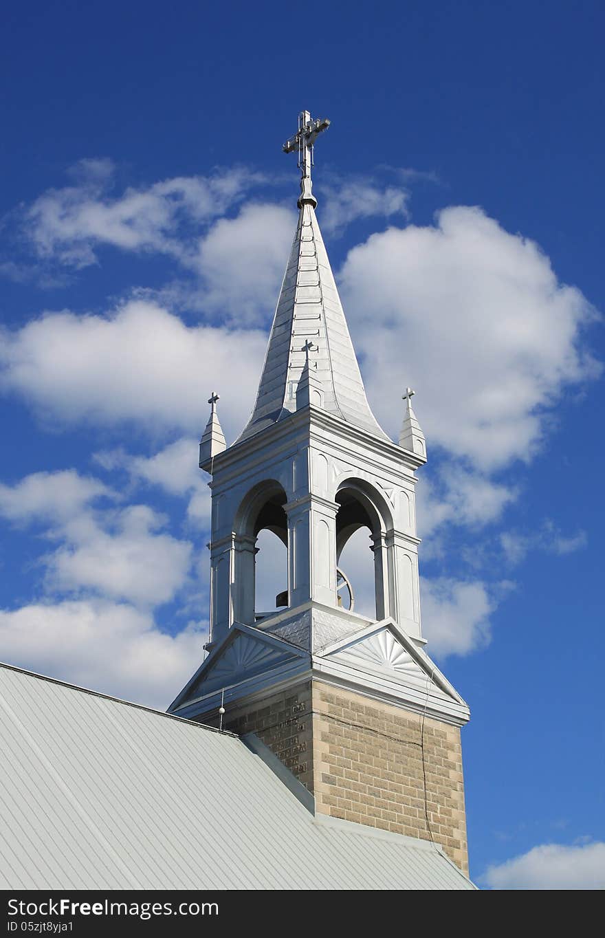 Towers of a small country church in Ontario, Canada. Towers of a small country church in Ontario, Canada