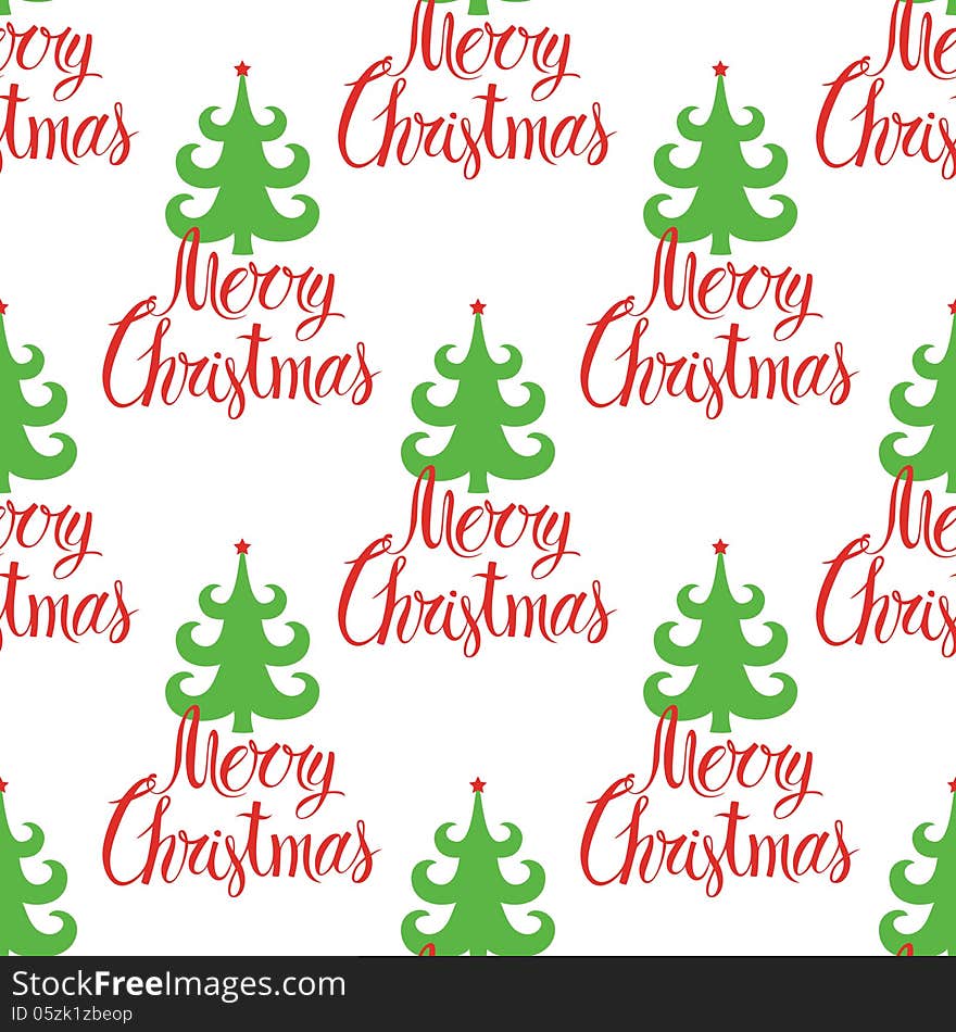 Marry Christmas pattern. Red and green color.