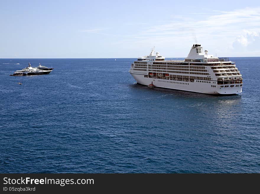 Cruise Liner In Monte Carlo Port, Monaco