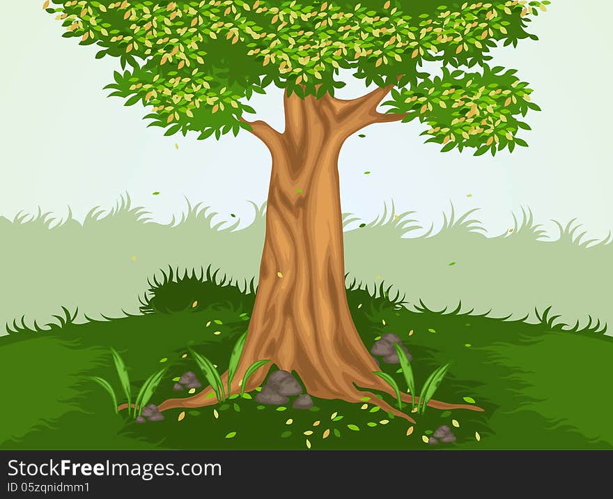 Beautiful tree and nature landscape background