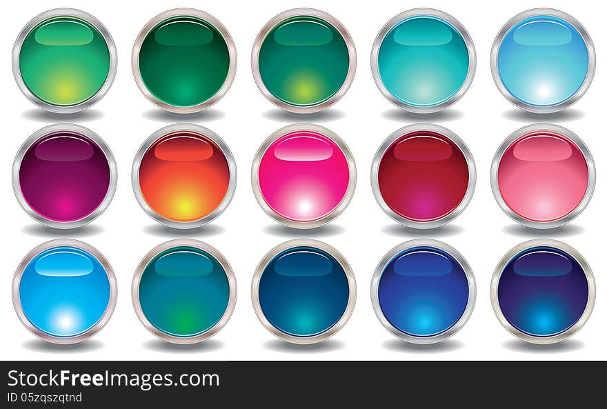 Set of colored web buttons