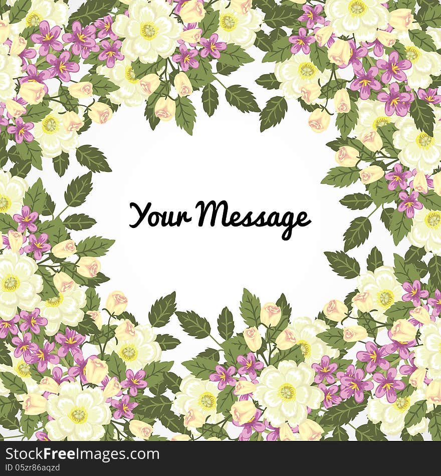 Fresh background with plants and flowers. Fresh background with plants and flowers