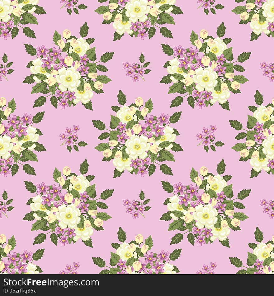 Vector seamless background with flowers. Vector seamless background with flowers