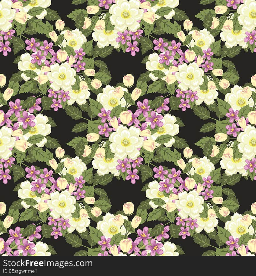 Vector seamless background with flowers. Vector seamless background with flowers