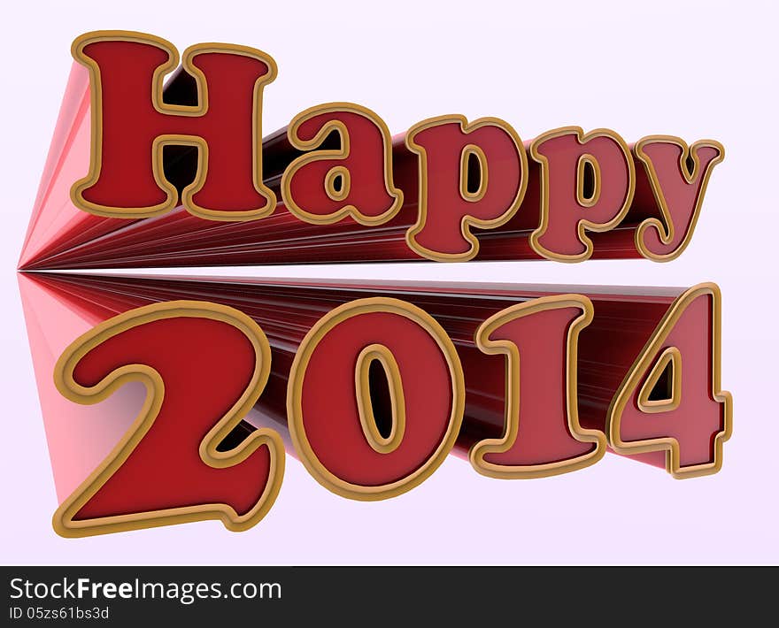 3D text on New Year 2014 ,great for print ,presentation or web