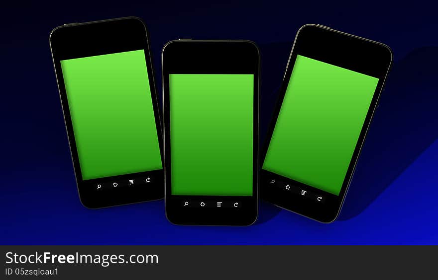 Three smartphones