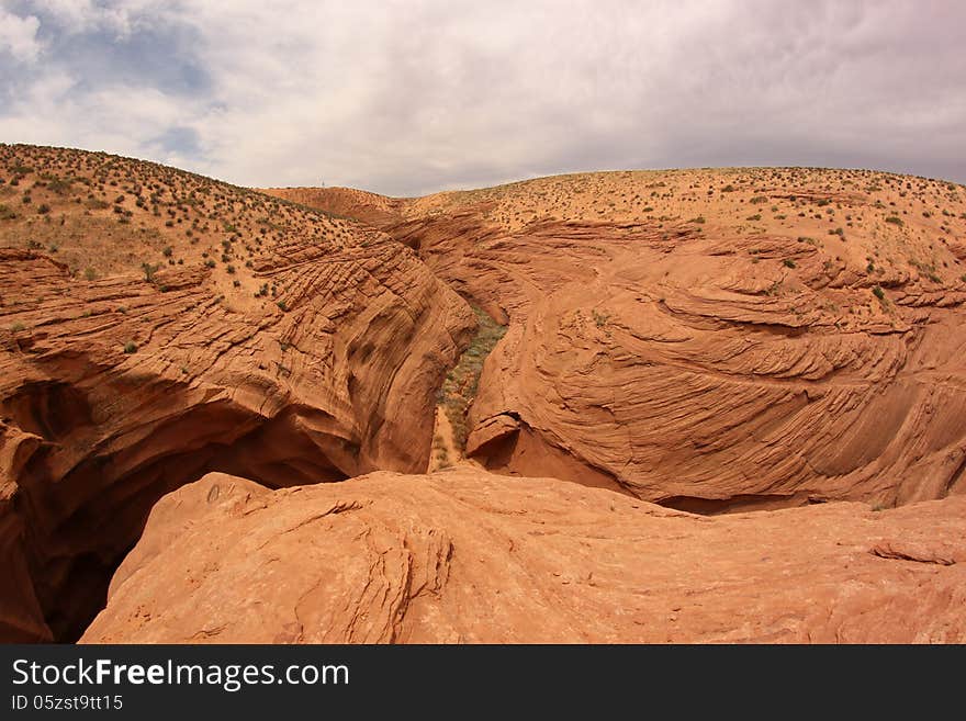 Desert view from Lower Antelope Canyon exit, Arizona, USA