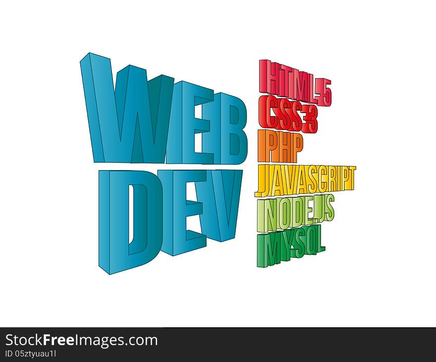 A vector based illustration of web development tools.