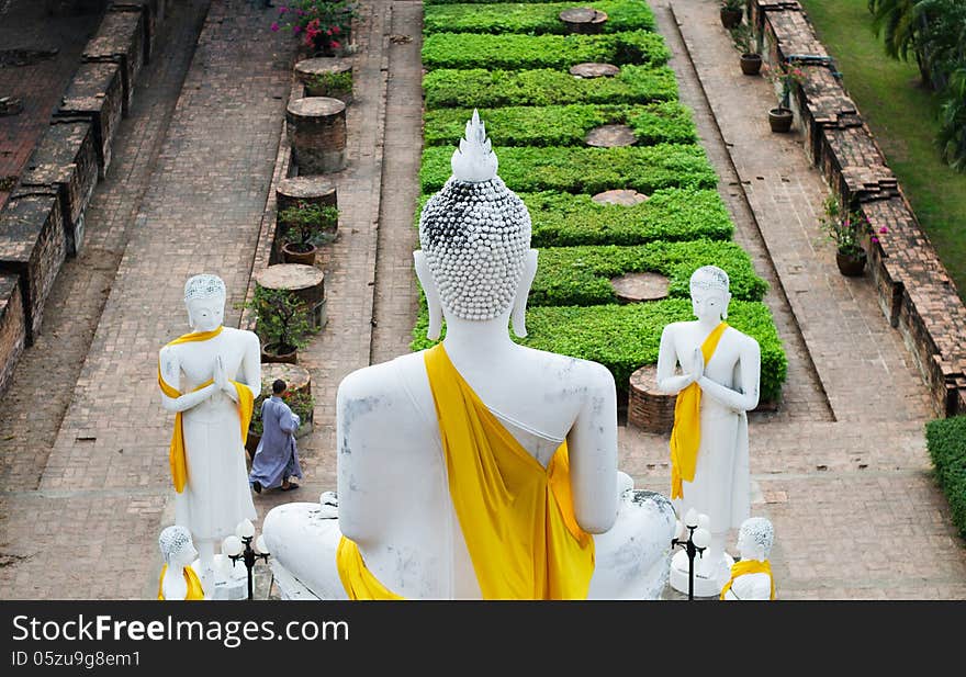 Back of Big Buddha at Old Temple Wat Yai Chai Mongkhon, Ayuthaya