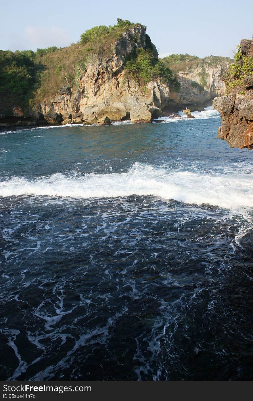 Gesing beautiful beach in the district of Gunungkidul, Yogyakarta, Indonesia