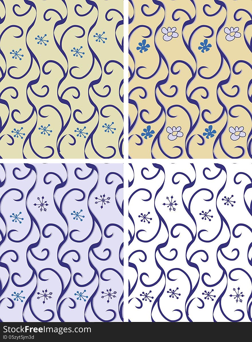 Texture with swirls and snowflakes seamless. See my other works in portfolio.