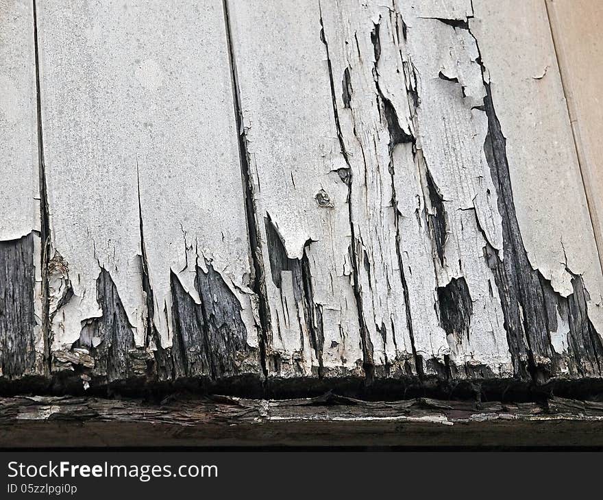 Old paint on wooden structure