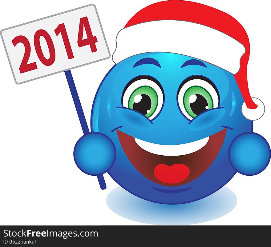 Stock Image - smiley wearing Santa Claus. Stock Image - smiley wearing Santa Claus