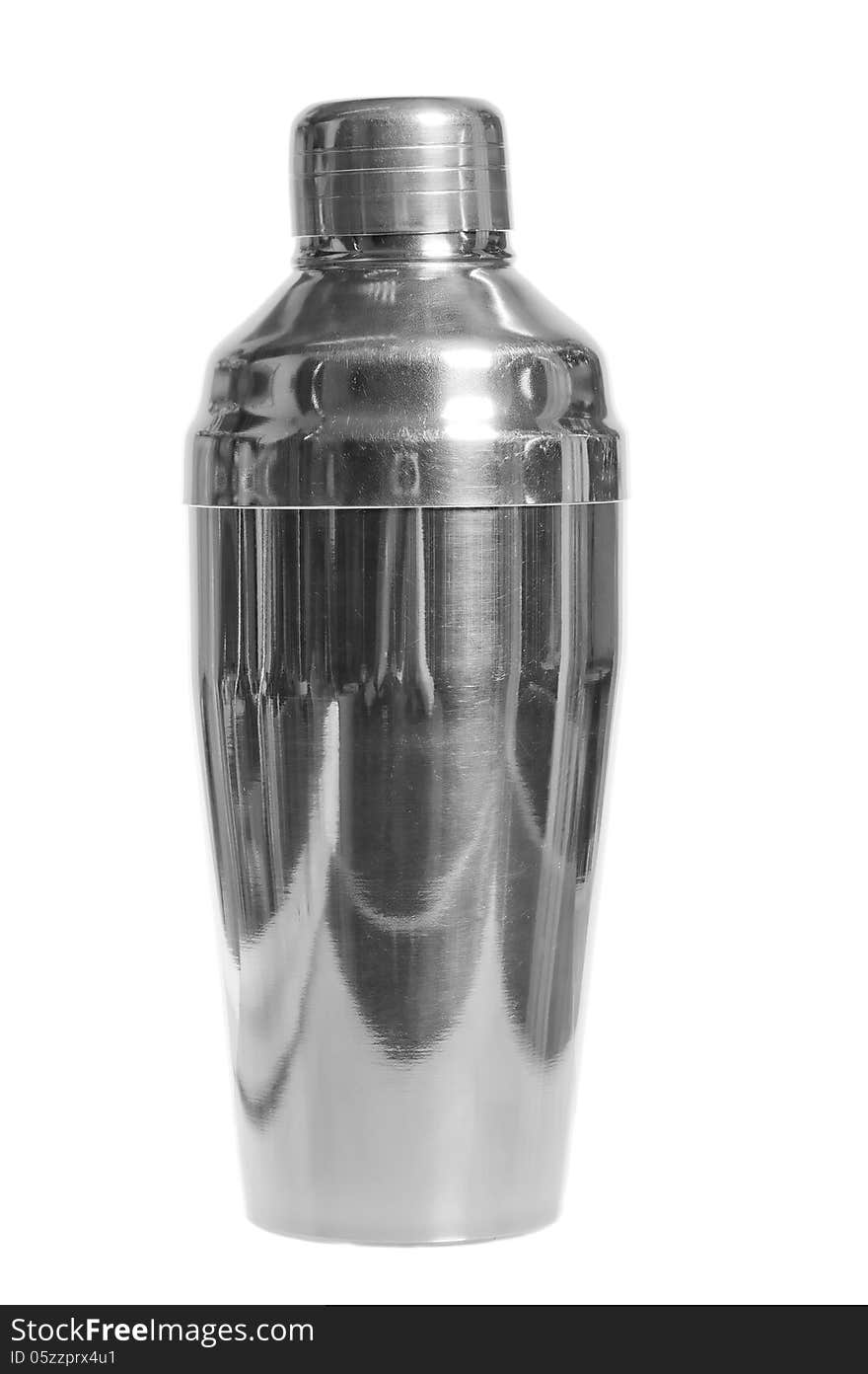 Shiny new metal shaker for mixing drinks