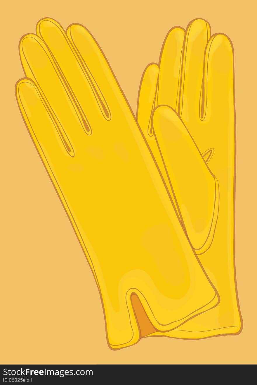 Pair Of Yellow Gloves