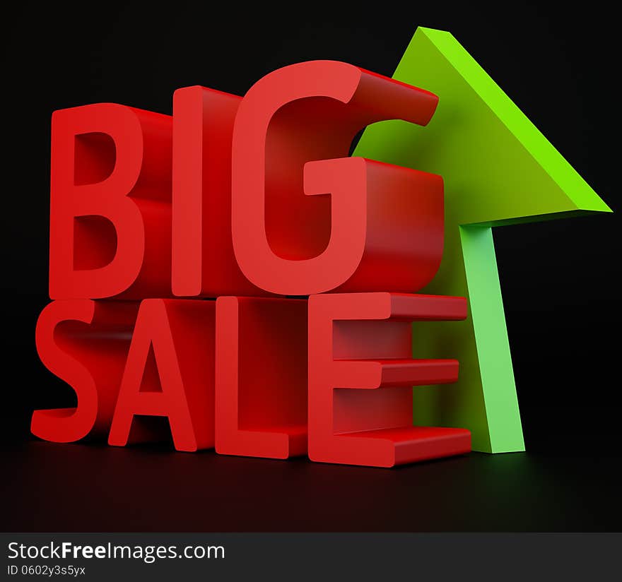 Big sale with up arrow