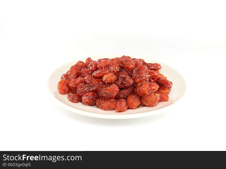 Dried tomatoes isolate on white background