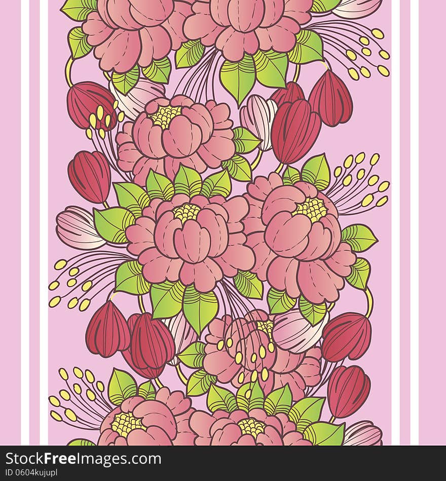 Vector seamless background with flowers. Vector seamless background with flowers