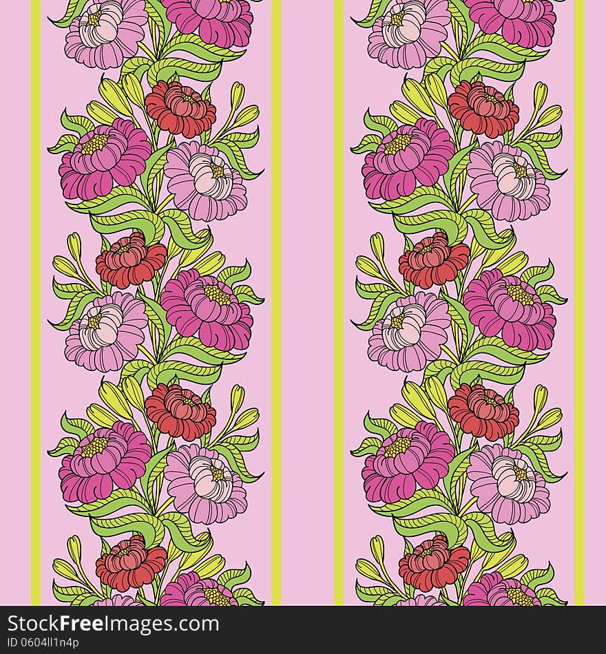 Vector seamless background with flowers. Vector seamless background with flowers