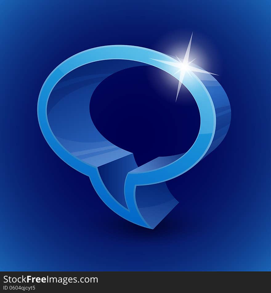 Chat bubble symbol on blue background