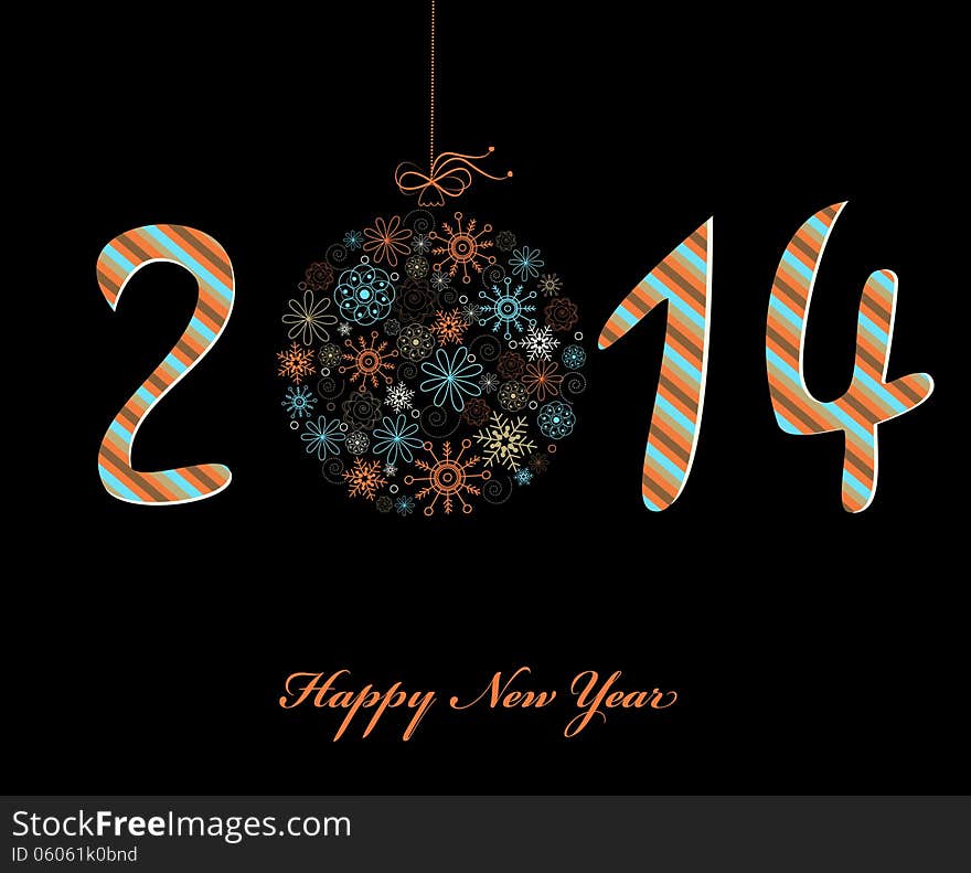 Happy new year greeting card.