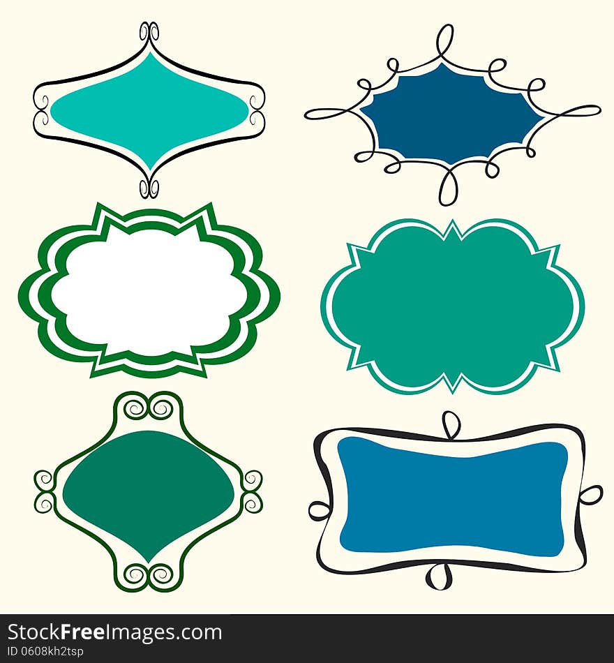 Hand drawn colorful frames. Vector illustration. Hand drawn colorful frames. Vector illustration