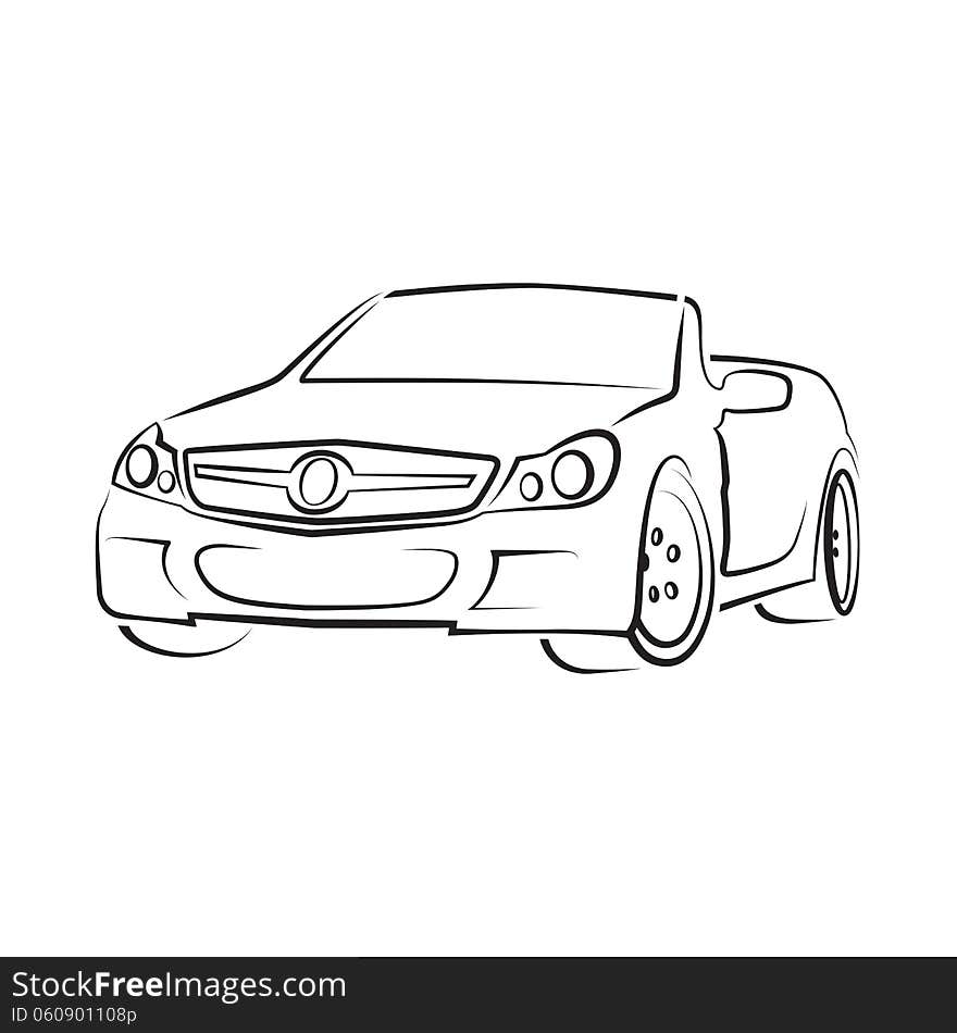 Vector illustration of a sports car cabriolet. Vector illustration of a sports car cabriolet