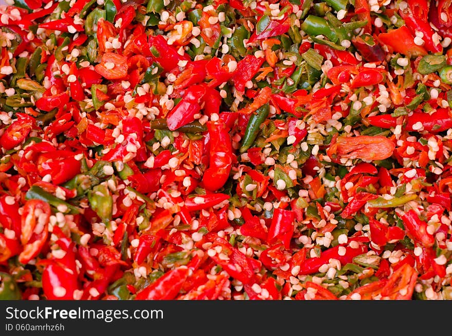 Crushed red chili background