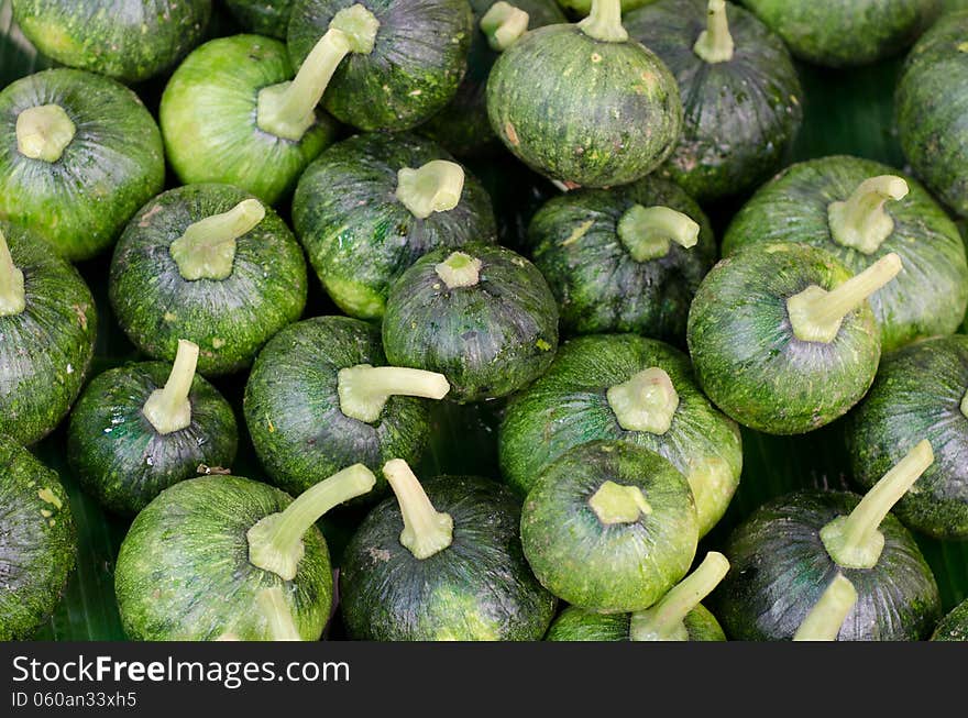 Small pumpkins in local market, Thailand