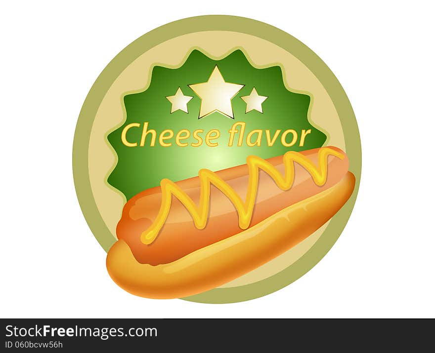 Hot Dog With Cheese Label