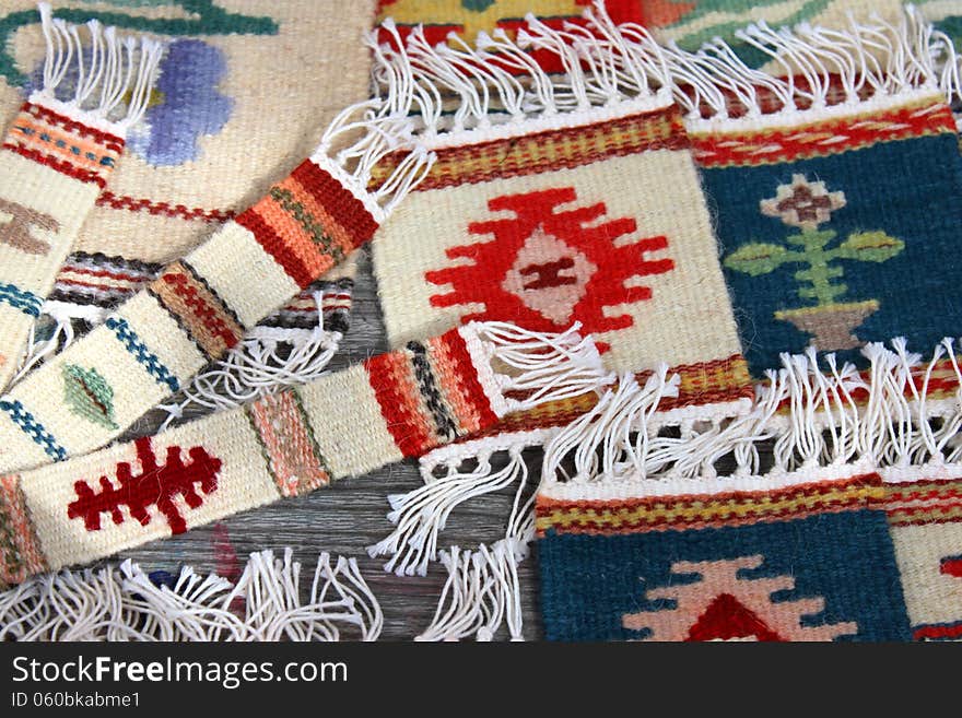 Bookmarks and traditional decorative rugs