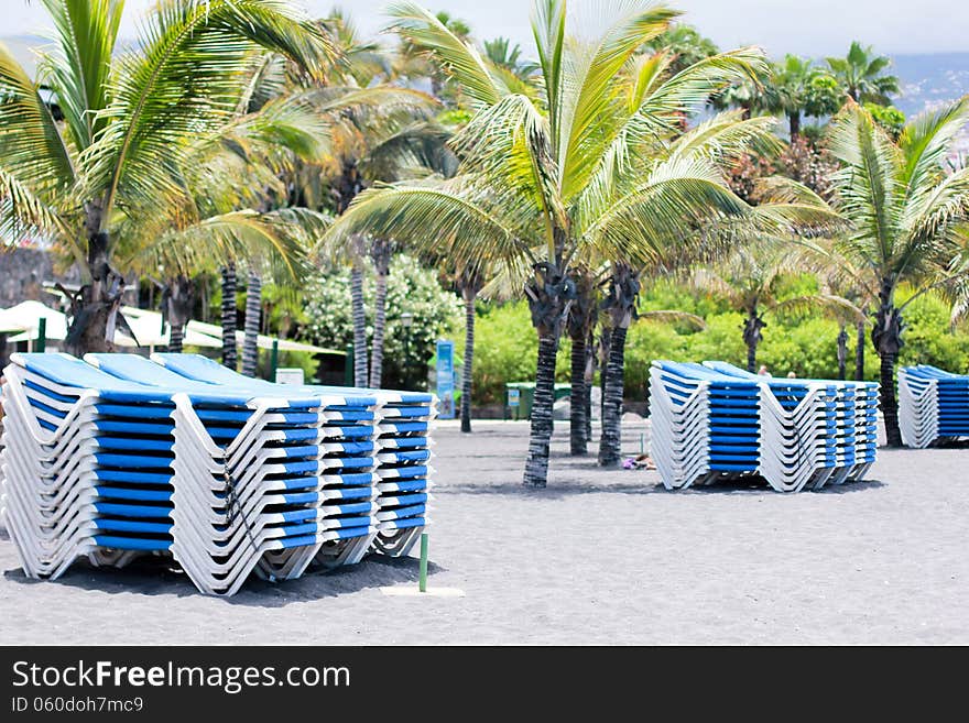 Sunbeds on the beach