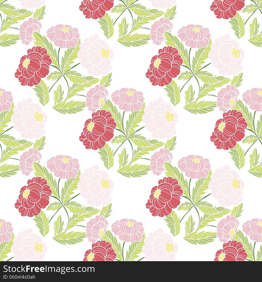 Vector seamless background with flowers. Vector seamless background with flowers