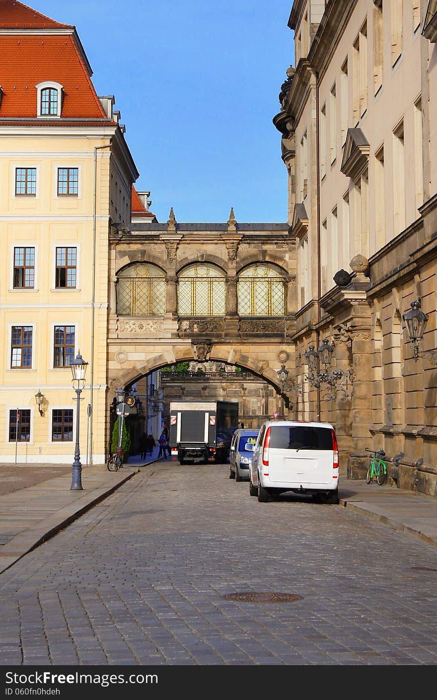 Street of Dresden by morning, Germany. Street of Dresden by morning, Germany