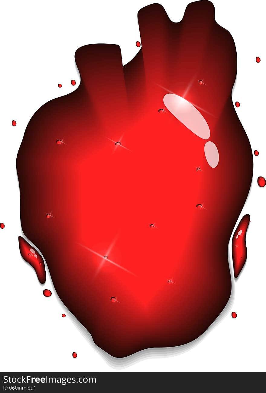 Human heart concept. Red liquid splash heart shape. Human heart concept. Red liquid splash heart shape.