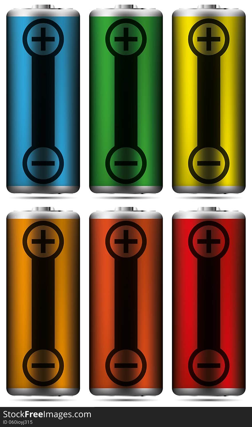 Battery with shadow abstract vector illustration of several versions eps10