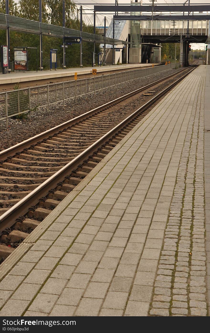 Rail station without people with strict lines