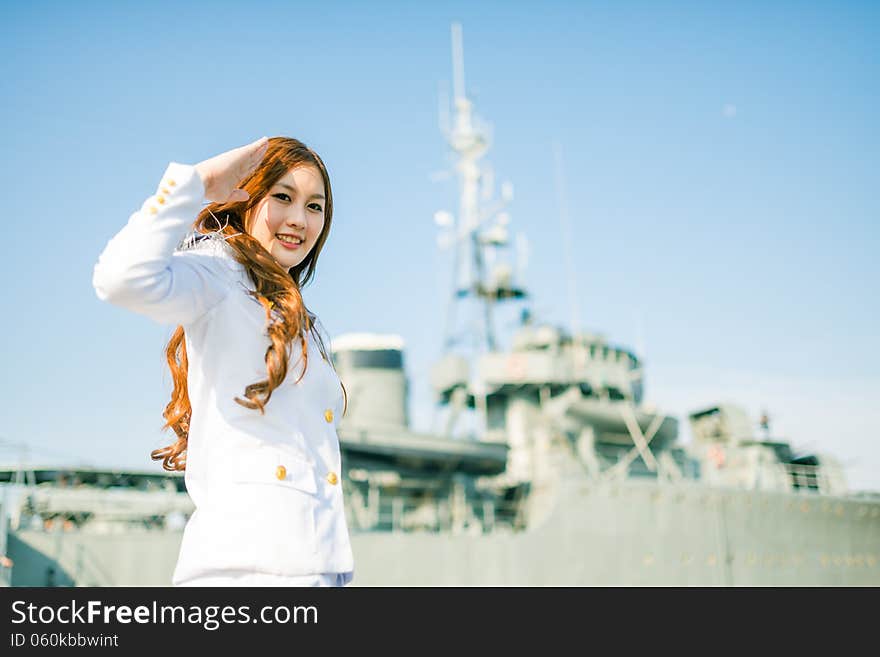 Woman Sailor Salute Expression