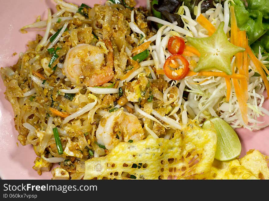 Thai food Fried Rice Sticks with Shrimp Pad Thai. Thai food Fried Rice Sticks with Shrimp Pad Thai