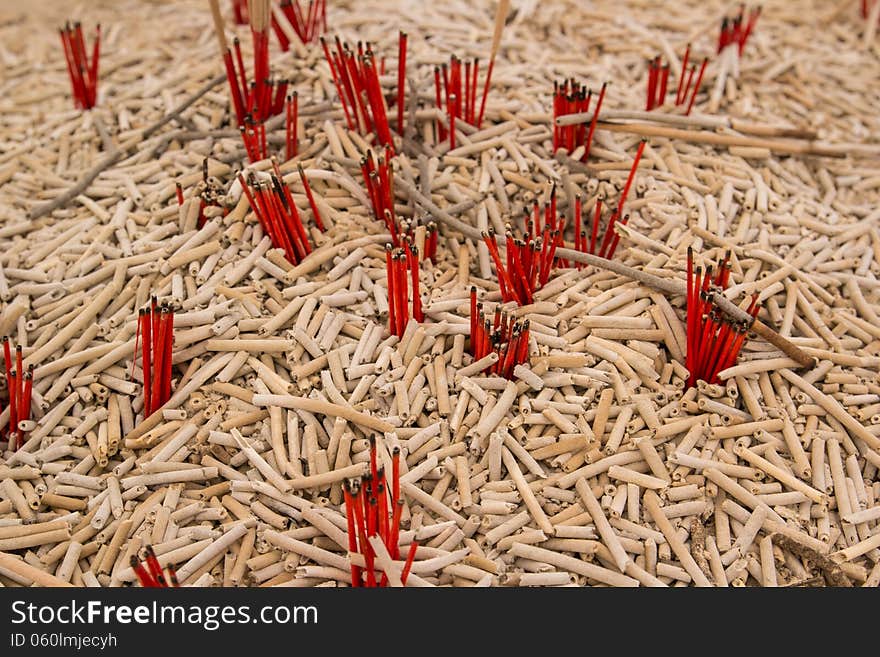 Pattern of burned joss stick from thailand temple