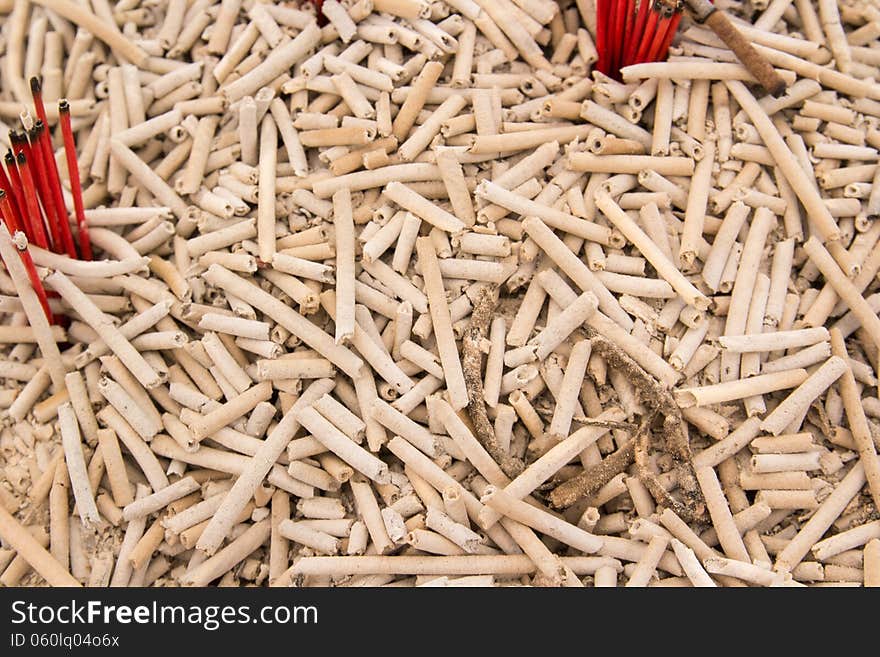 Pattern of burned joss stick from thailand temple