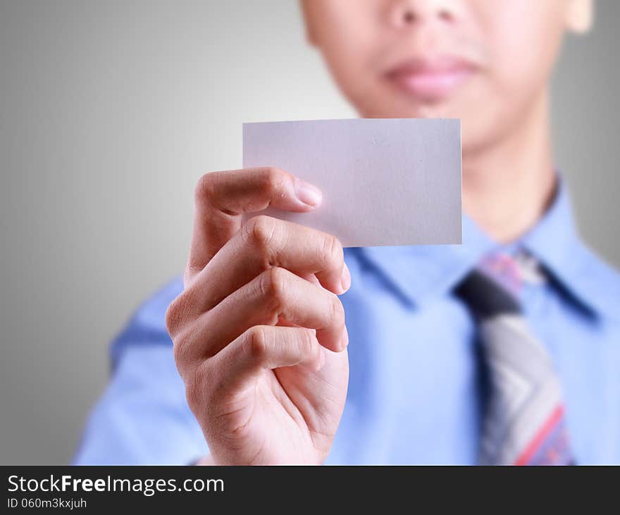 Business man give a card template for business card