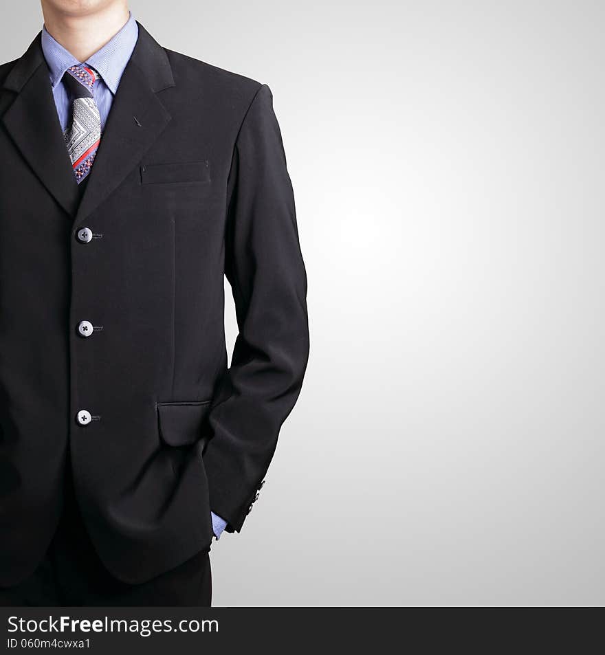 Man in suit on a white background