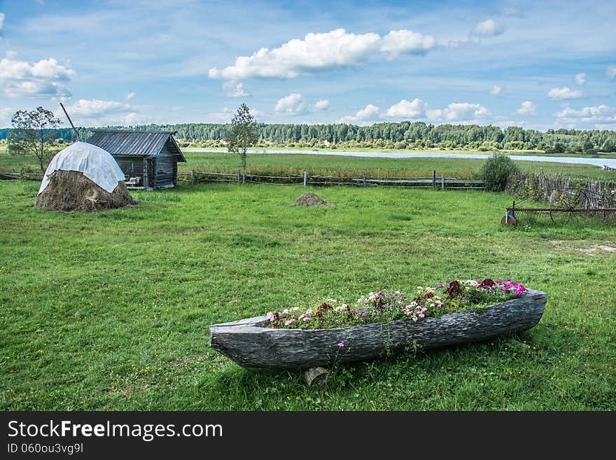 On the banks of the river Volga in Uchma village, Yaroslavl region. On the banks of the river Volga in Uchma village, Yaroslavl region