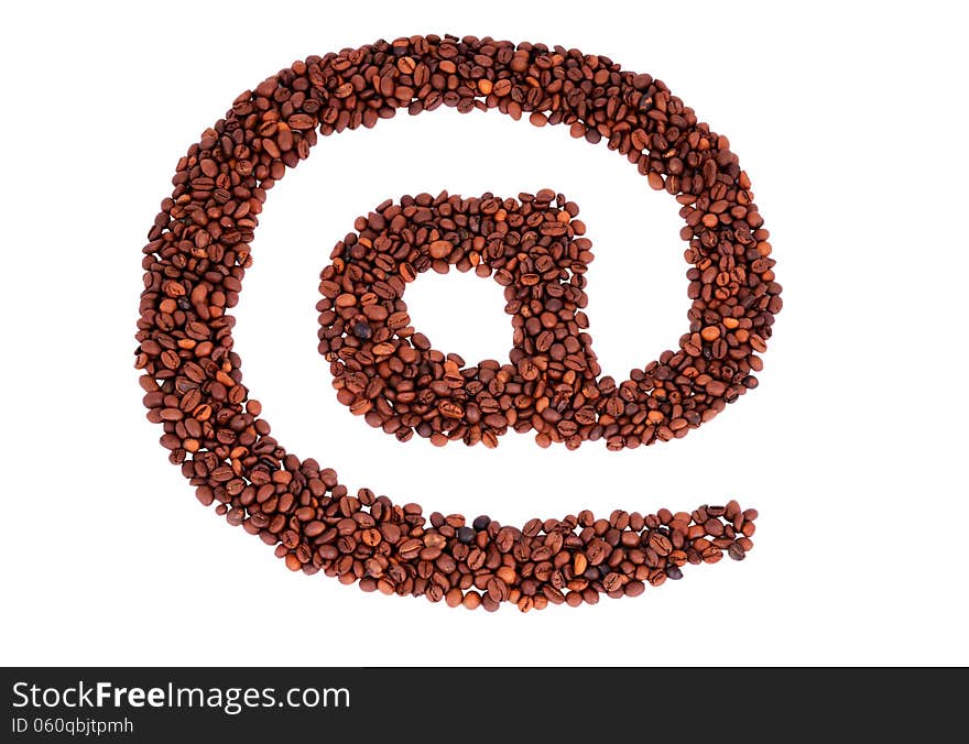 E-mail Symbol Is Laid From Coffee Beans