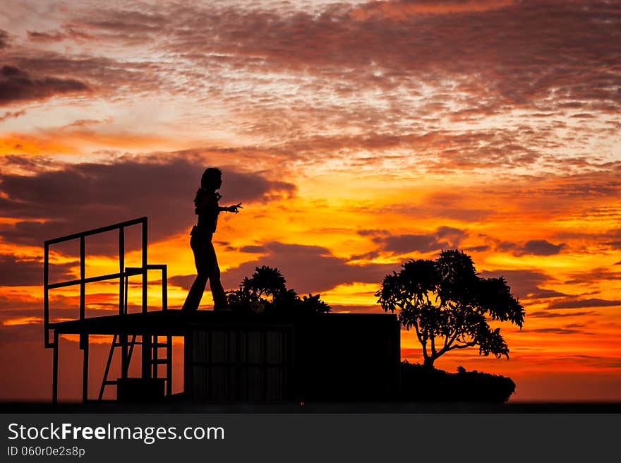 Silhouette  Trainer Aerobics exercise